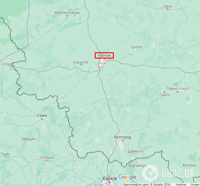 Курськ (РФ) на карті dqxikeidqxiqqeant