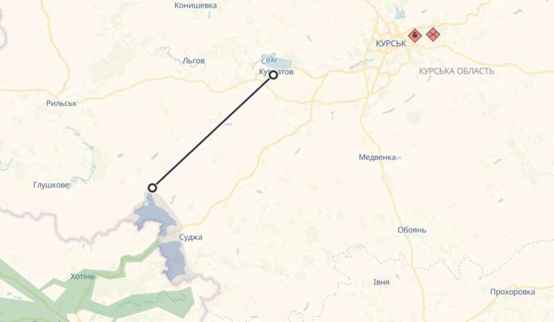Where the fighting is taking place in Kursk Oblast: map dqxikeidqxidant