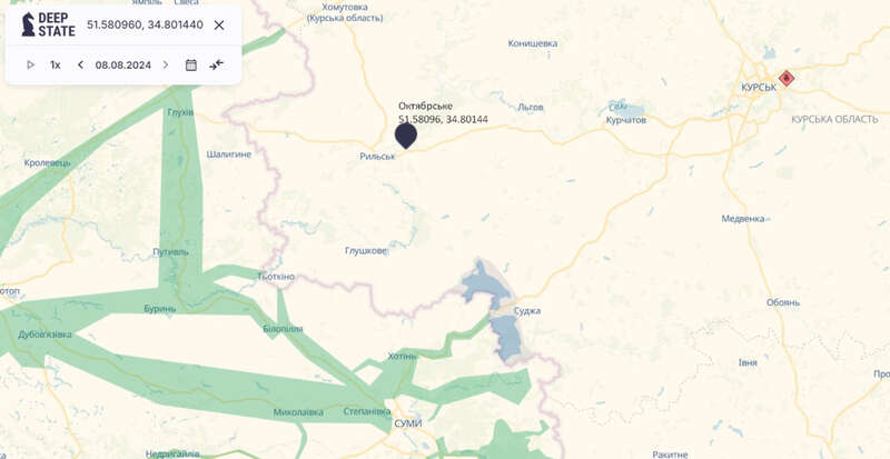 Прорив в Курській області, Курськ, Суджа, прорив, ЗСУ, 9 серпня, DeepState, карта