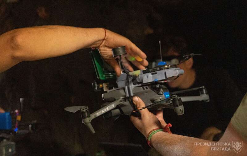 Drone of Ukrainian soldiers