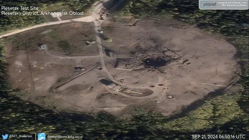 Вирва від вибуху після невдалого старту ’Сармата’ на аеродромі Плесецьк dqxikeidqxitkant