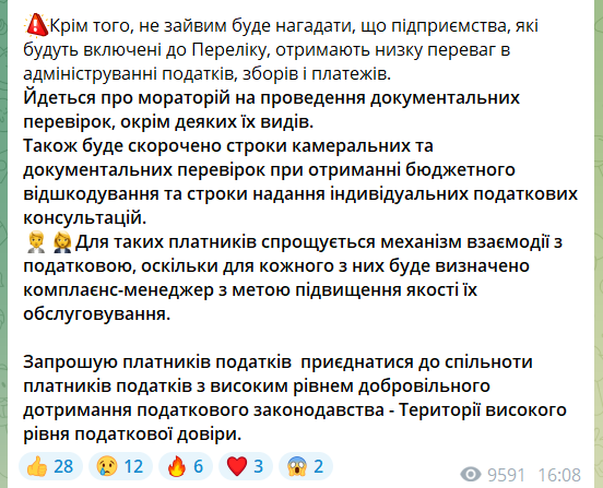 Податкова почала формувати перелік