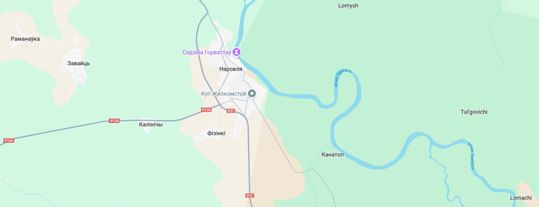 Наровля на мапі dqxikeidqxitkant