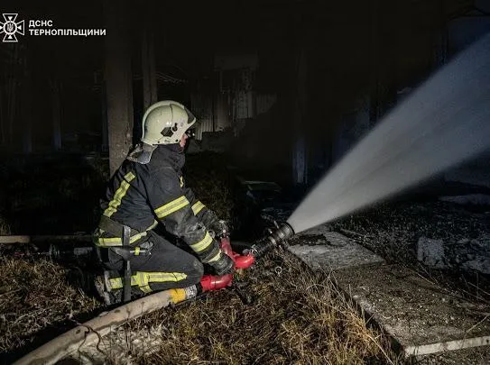 В Тернополе вражеский БПЛА попал в объект энергетической инфраструктуры: часть города осталась без света, произошел пожар. Фото