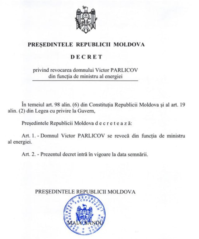 У Молдові оголошено надзвичайний стан в енергетиці та звільнено міністра dqxikeidqxiqqeant