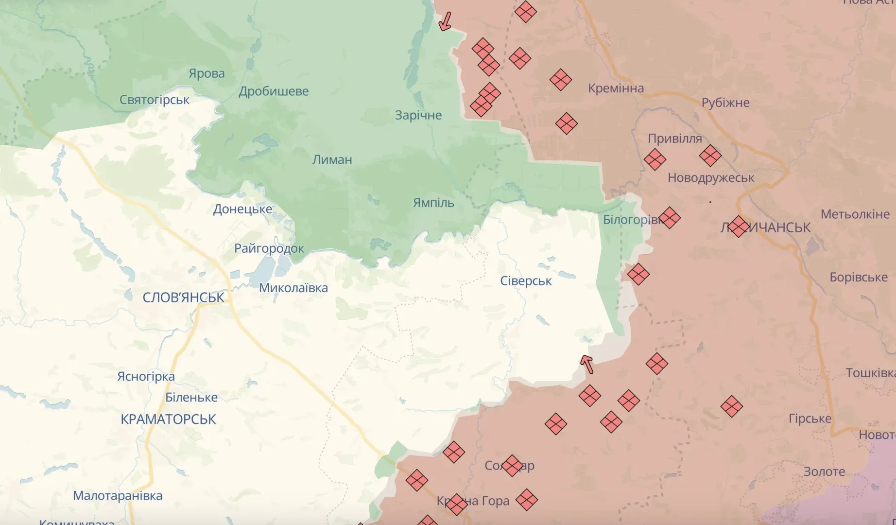За добу на фронті відбулося 175 бойових зіткнень: у Генштабі розповіли, де веде наступ ворог. Карта