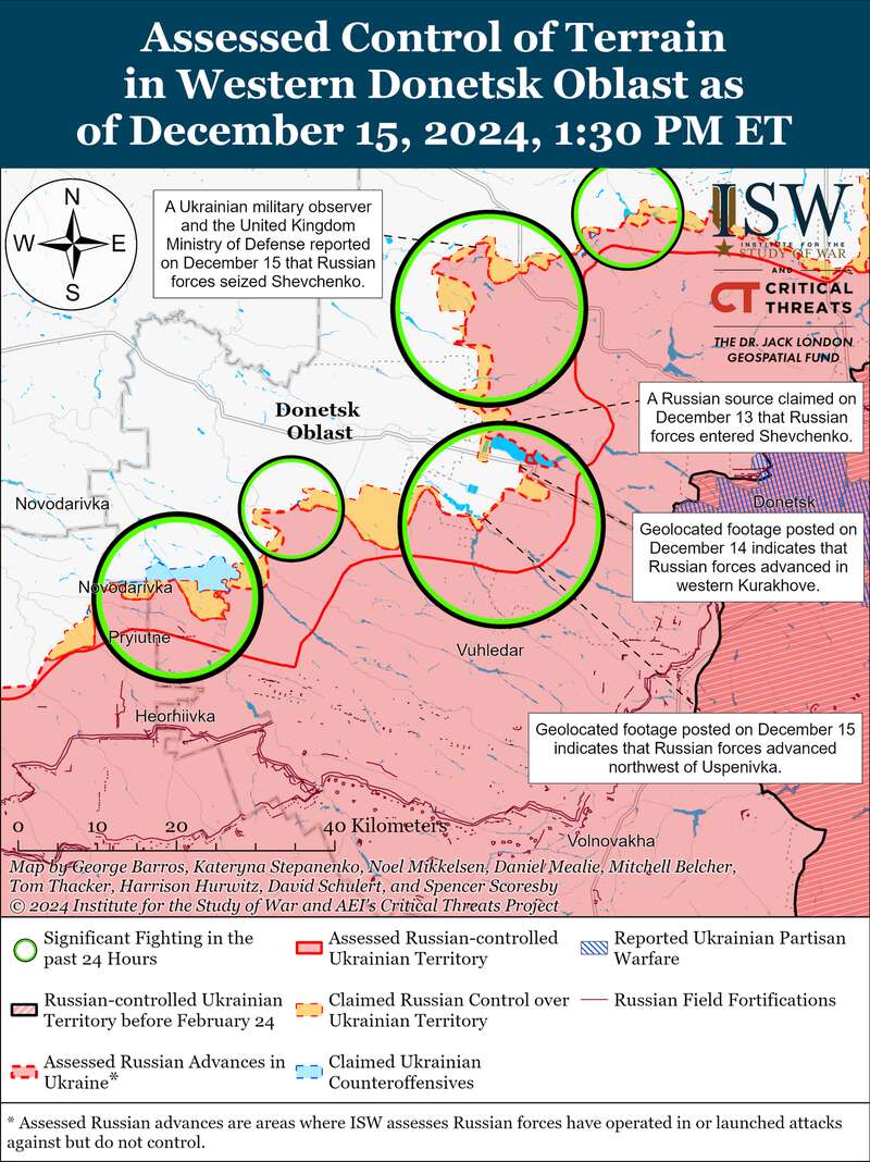Российские войска продвинулись в районах Северска, Торецка, Покровска и Угледара: в ISW оценили ситуацию. Карта