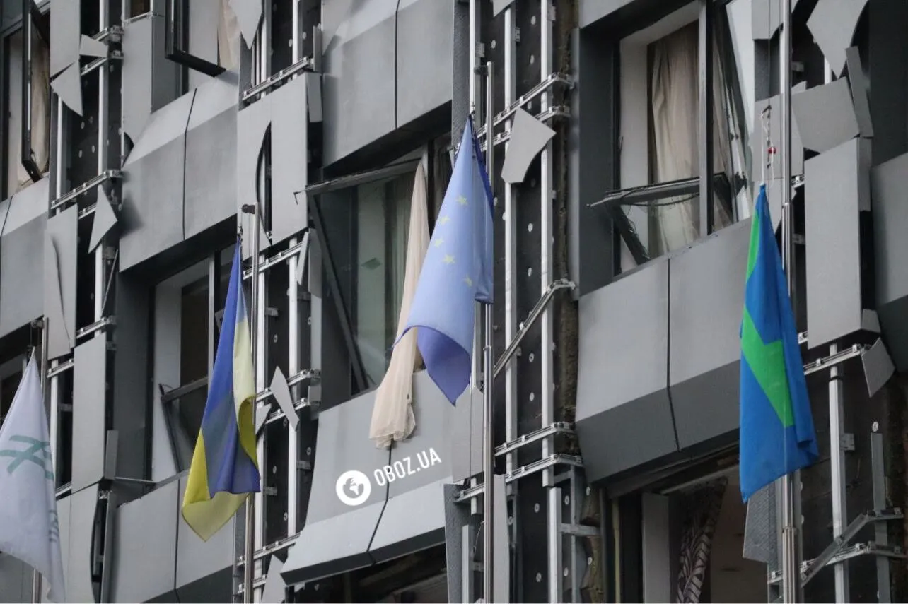 Damaged buildings and broken windows: consequences of the Russian shelling of Kyiv in the Holosiivskyi district. Photo report and video