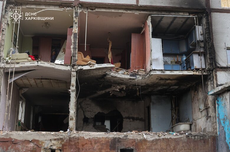 Emergency work after drone attack completed in Kharkiv