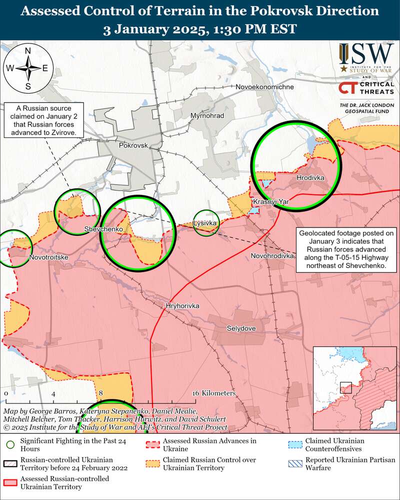 Російські війська просунулися в районах Покровська, Курахового та Вугледара: в ISW оцінили ситуацію. Карта dqxikeidqxitkant