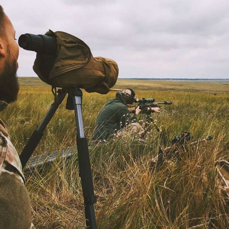 Тренировки снайперов под Бердянском в Запорожской области в полномасштабное вторжение России в Украину. Фото из личного архива «Скромного»