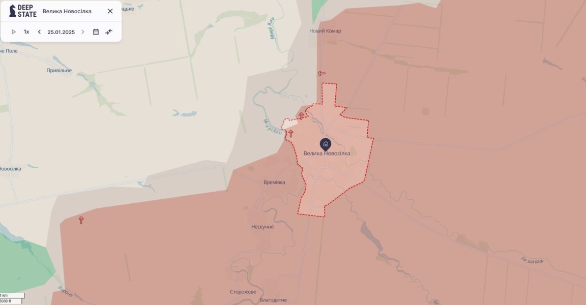 Russian Offensive, Vremivka, Velyka Novosilka, map, DeepState, January 26