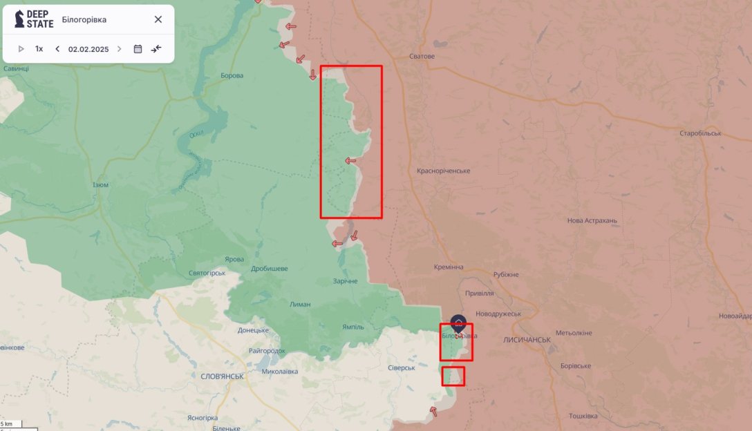 Russian Offensive, Luhansk Region, February 3rd, Map, DeepState