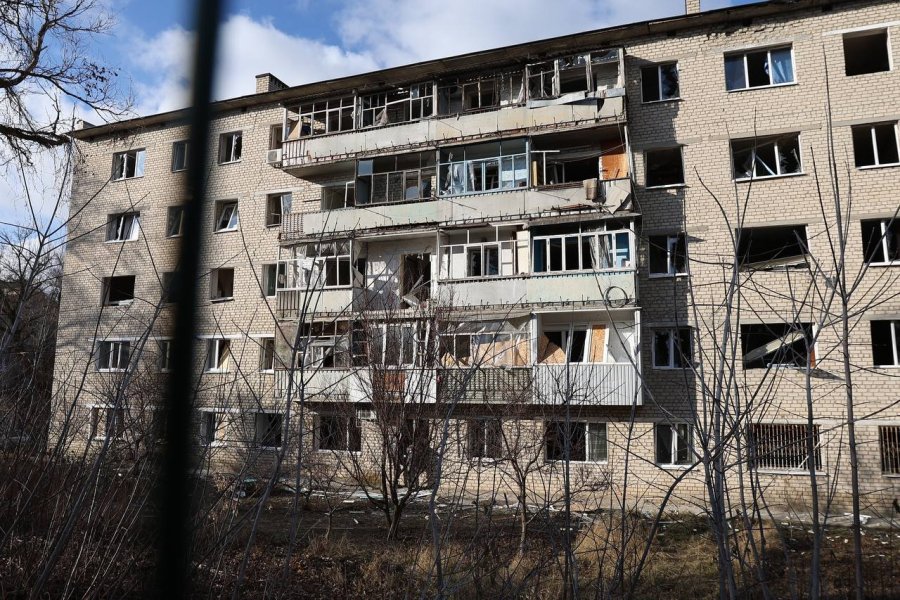 Russian strike on Izium, February 4, residential building