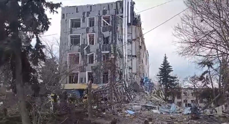 Russian strike on Izium, February 4, City Council dqxikeidqxiqqeant