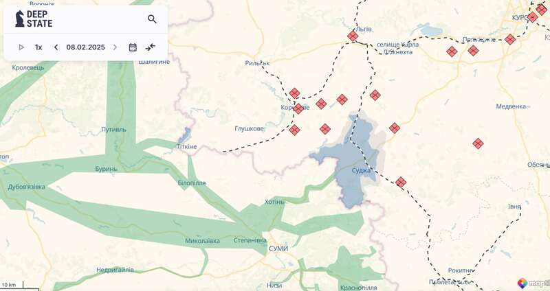 Курський напрямок - Курська операція ЗСУ - карта діпстейт