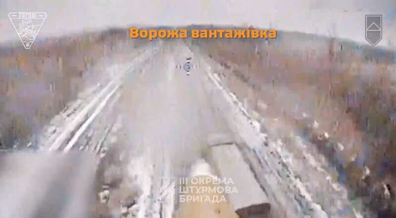 Destruction of a Russian truck - third assault