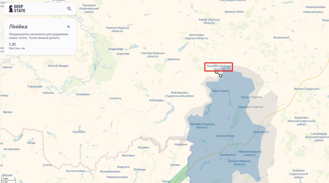 Kursk region Pogrebki March 3 RF Advance, map, March 3, DeepState, Kursk region dqxikeidqxitkant