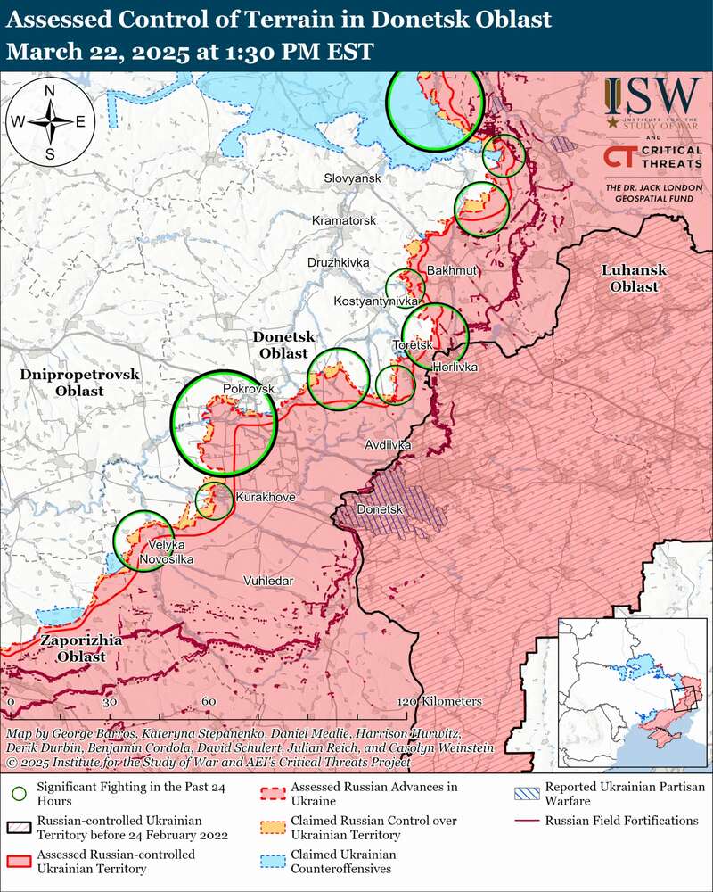 Российские войска продолжают атаки на Курщине, но не имеют продвижений: в ISW оценили ситуацию. Карта
