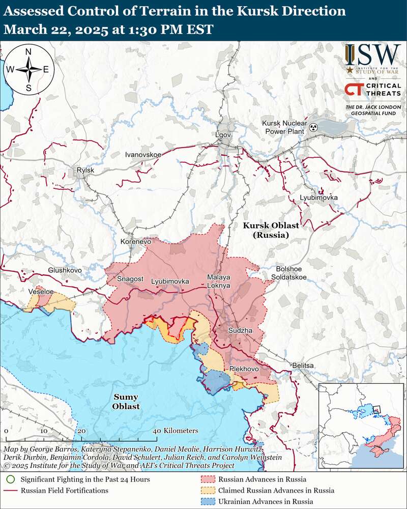 Російські війська продовжують атаки на Курщині, але не мають просувань: в ISW оцінили ситуацію. Карта dqxikeidqxiqqeant