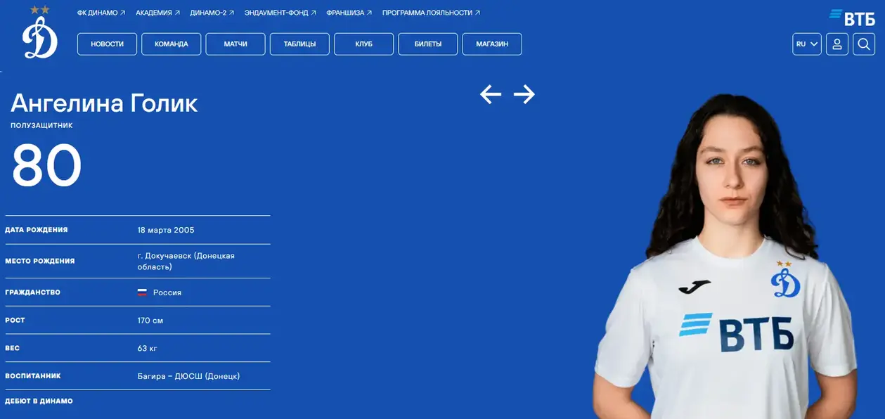 Українська футболістка отримала російське громадянство фото 1 dqxikeidqxitkant