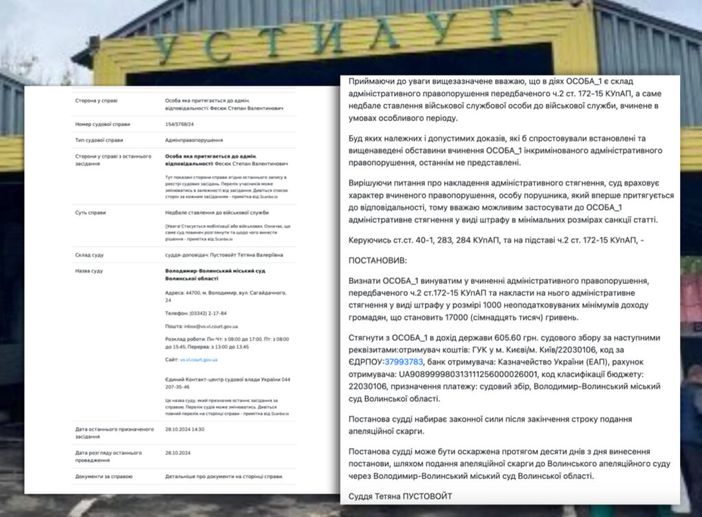 Прикордонник Фесюк Степан розвів корупцію на пункті пропуску “Устилуг – Зосин”