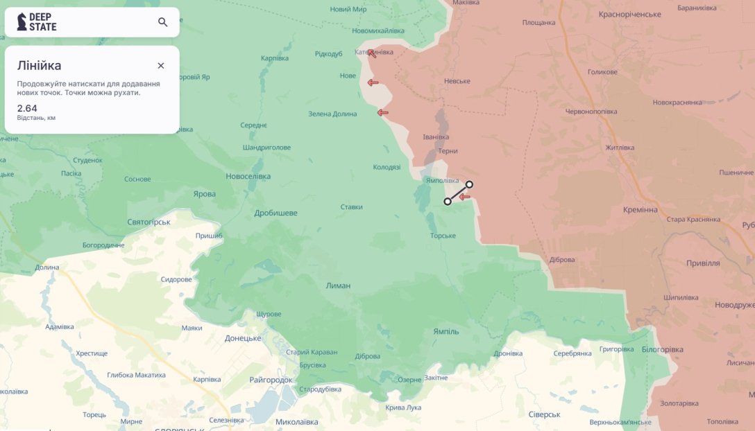 Наступление ВС РФ, 13 апреля, карта, DeepState, Лиманское направление, Ямполовка