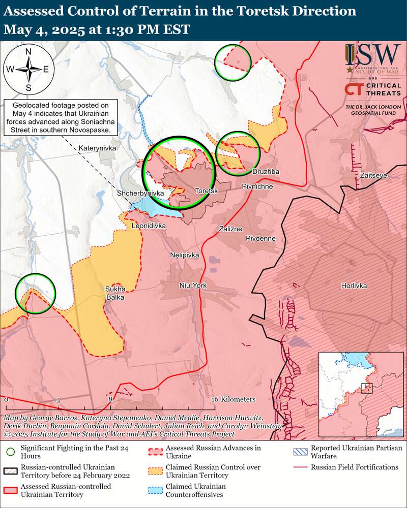 ЗСУ просунулися під Торецьком, Росія наступає на двох напрямках – ISW dqxikeidqxitkant