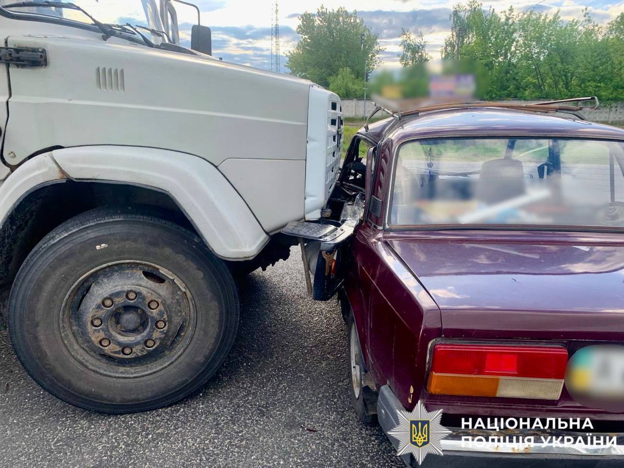 A truck collided with a car near Kyiv, there is an injured person. Photo and details