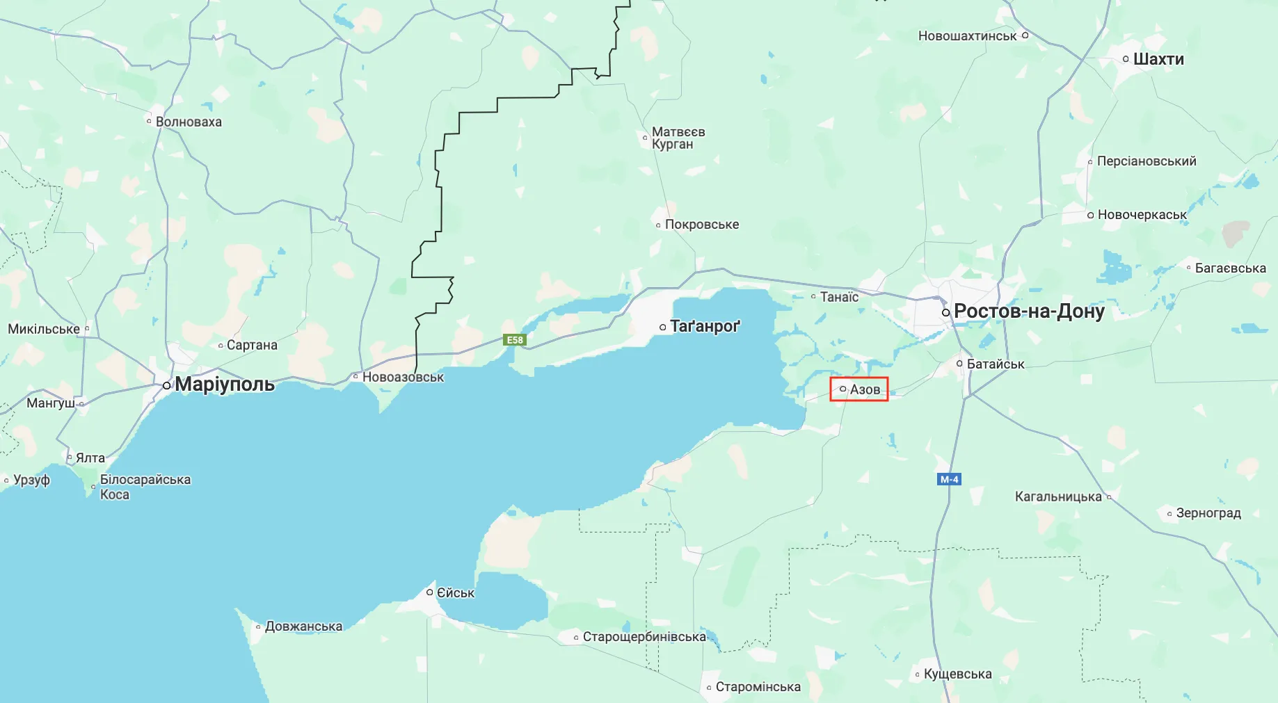 Азов Ростовської області РФ на Google Maps