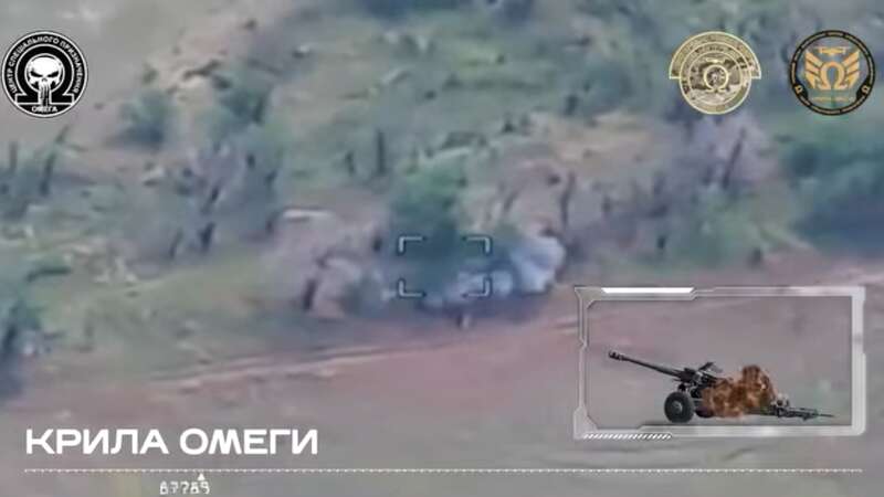 Destruction of a Russian howitzer