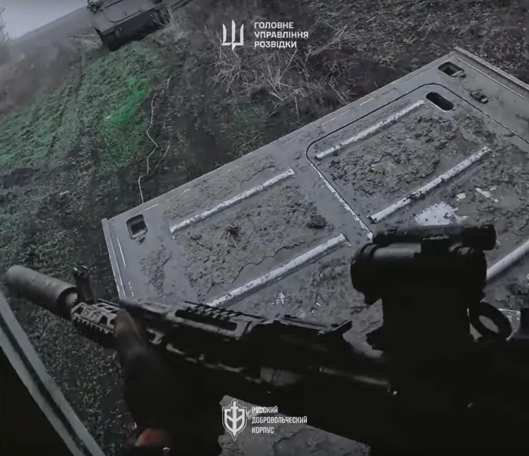 The GDI showed archival footage of the battles of the Russian Volunteer Corps in the Kharkiv region. Video dqxikeidqxitkant