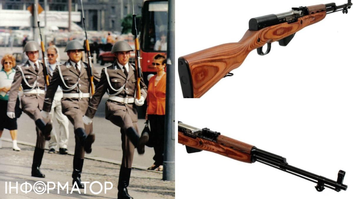 карабін ОП СКС використовували у країнах соціалістичного табору - на фото зміна почесної варти у ГДР у 1990 році