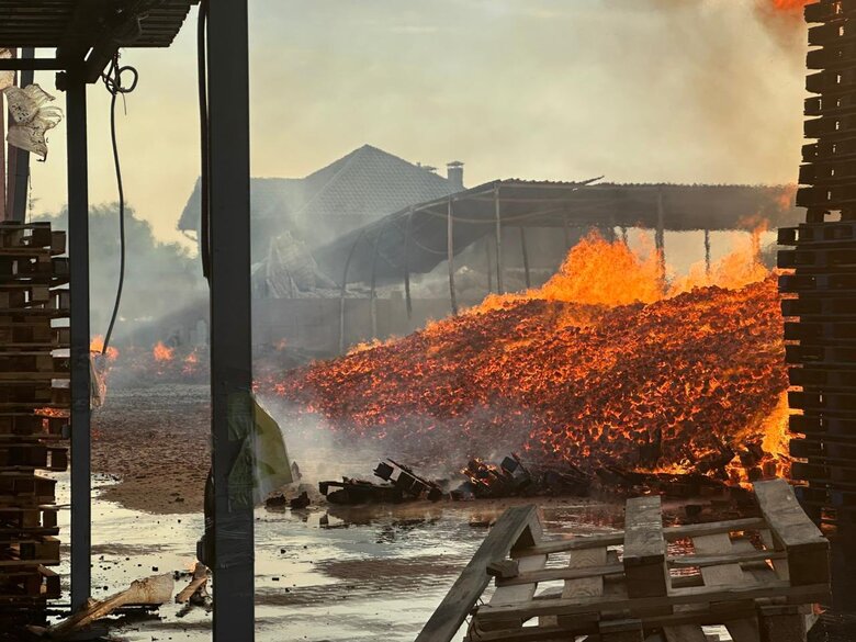 fire at the enterprise in Trebukhiv