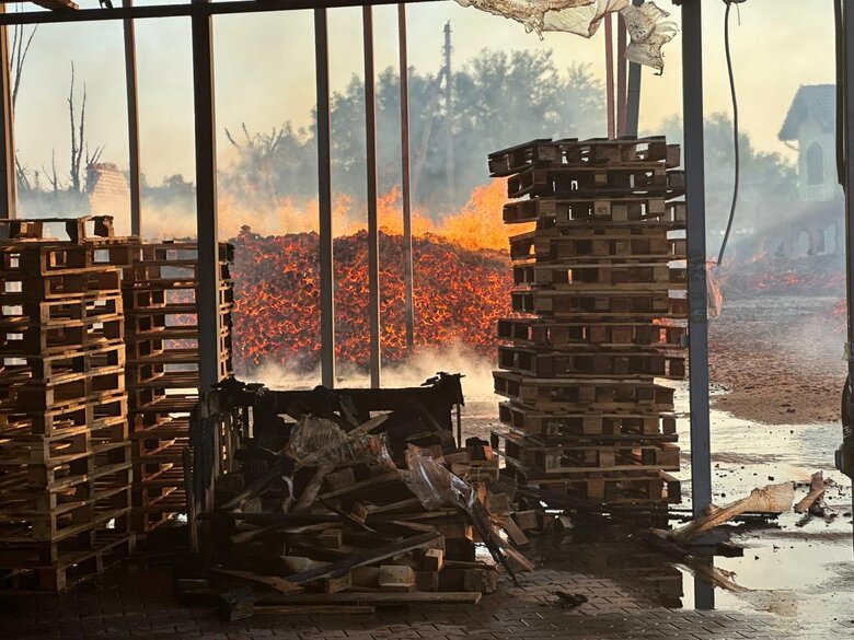 fire at the enterprise in Trebukhiv