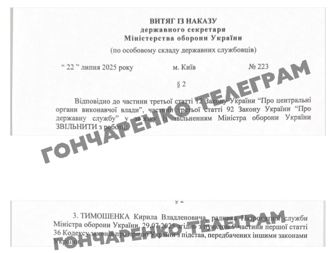 Тимошенко уволено с должности советника министра обороны dqxikeidqxiqqeant
