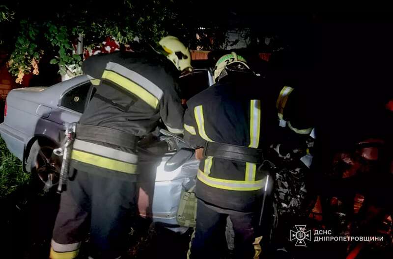 Водій не впорався з керуванням: на Дніпропетровщині авто влетіло в дерево, постраждали четверо людей. Фото dqxikeidqxitkant