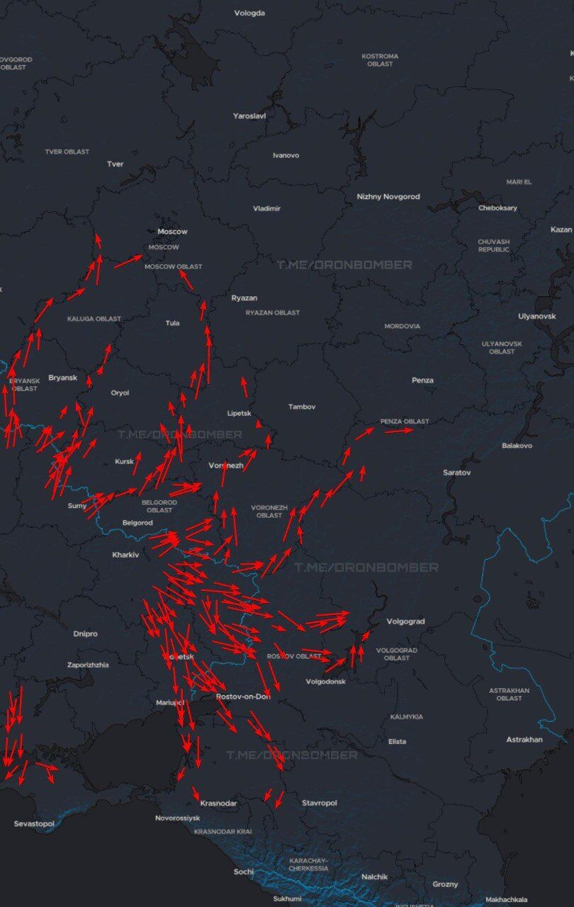 Attack by Ukrainian drones on Russia continues uninterrupted for over a day – monitors dqxikeidqxitkant