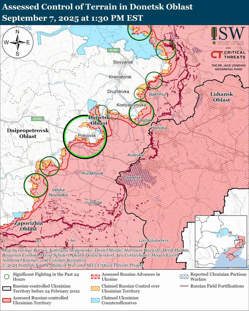 Українські війська просунулися на напрямку Костянтинівка-Дружківка та в районі Добропілля: аналіз ISW. Карта