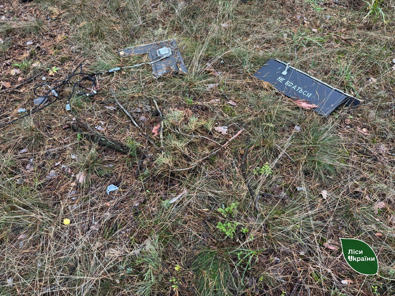 В лесу на Житомирщине после ночной атаки нашли обломки