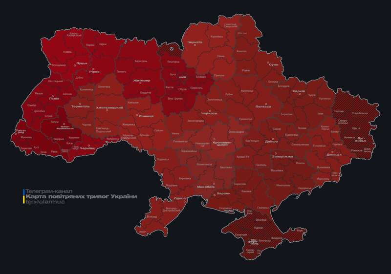 В Україні масштабна тривога: РФ підняла в небо носії dqxikeidqxitkant