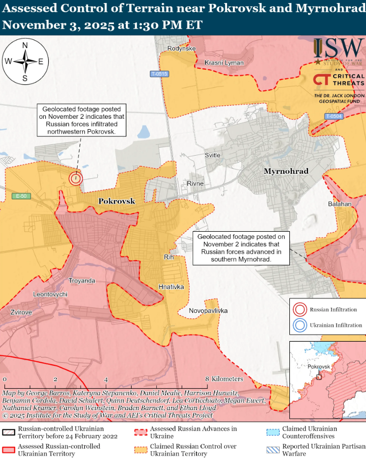 Російські війська продовжують просування в напрямку Покровська: в ISW оцінили ситуацію і вказали на ризики. Карта