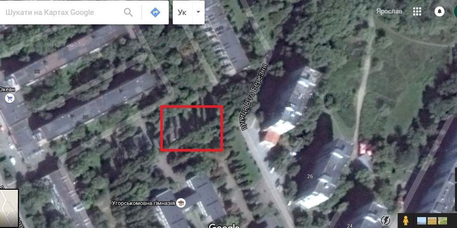 Територія потенційно забудови. Ілюстрація із сервісу google.com.ua/maps